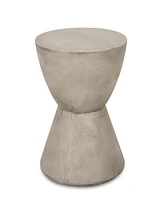 Hourglass Concrete Side Table: Modern, Durable, Outdoor-Ready