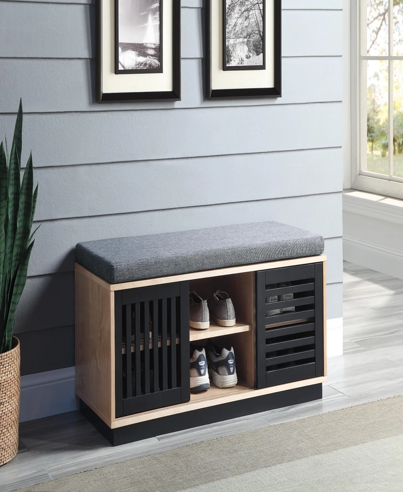 Simplie Fun Gamaliel Bench w/Storage in Oak & Espresso Finish