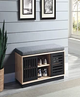 Simplie Fun Gamaliel Bench w/Storage in Oak & Espresso Finish