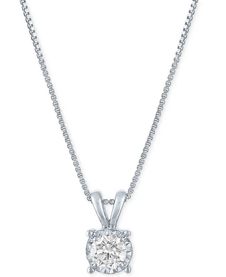 Forever Grown Diamonds Lab-Grown Diamond Pendant Necklace (1/3 ct. t.w) in Sterling Silver