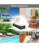 Inolait Outdoor Chaise Lounge Chair with Folding Canopy