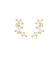 Hollywood Sensation Celestial Gold Cluster Earrings - 18k Gold Plated Sterling Silver with Aaaaa Cubic Zirconia