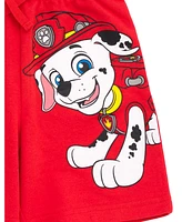 Paw Patrol Boys Chase Skye Rubble Marshall Cosplay T-Shirt and Bike Shorts French Terry Outfit Set to