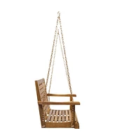Tasmania Acacia Wood Porch Swing: Durable, Spacious, And Serene