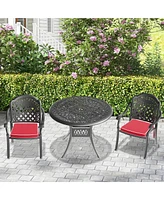 Streamdale Furniture (Cushions In Random Colors)-Piece Set Of Cast Aluminum Patio Furniture With Cushions