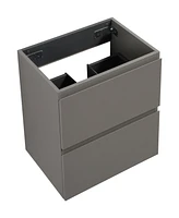 Wall mount cabinet Without basin, Gray color, With two drawers, Pre-assembled