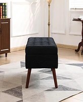 Storage Bench with Storage Bench for Bedroom End of Bed Bench Foot of Bed Bench Entryway Bench Storage Ottoman Bench 43.7" W x 18.1" D Black