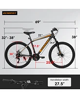 26-inch mountain bike adult aluminum frame shock absorbing front fork bike 21-speed disc brake mountain bike