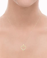 Diamond Open Graduated Heart 18" Pendant Necklace (1/4 ct. t.w.) in 14k Gold