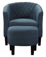 Convenience Concepts 27.75" Polyester Roosevelt Accent Chair with Ottoman