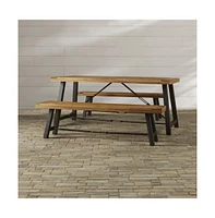 Catriona 3 Piece Wood Outdoor Dining Set