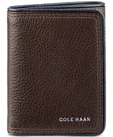 Cole Haan Men's Leather Trifold Wallet with Contrast Color Edge