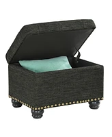 Convenience Concepts 24" Faux Linen 5th Avenue Storage Ottoman