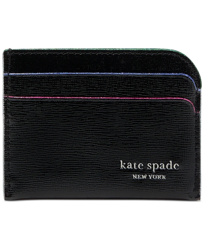 kate spade new york Devin Glitter Edge Saffiano Leather Card Holder