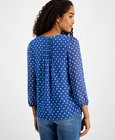 Tommy Hilfiger Women's Pintuck-Pleat Polka Dot Blouse