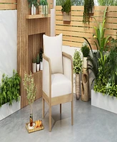 Streamdale Furniture Outdoor Acacia Wood Patio Club Chair, Textilene Patio Furniture, Waterproof Thick Cushion Deep Seating for Porch, Garden, Backyar