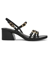 Anne Klein Women's Mackenzie Strappy Buckle Block Heel Dress Sandals