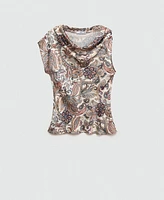 Mango Women's Satin Print Blouse