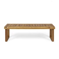 Streamdale Furniture Nestor: Acacia Wood Slat Panel Bench For Outdoor Dining Or Seating