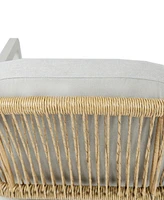 Outdoor Dining Set, Dining Chair Set of 6(Gray)+Acacia Wood Expandable Dining Table