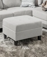 Simplie Fun Plush Ottoman with Birch Legs for Comfort and Style