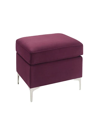 Streamdale Furniture Jaszira Ottoman, Burgundy Velvet