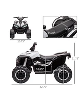 Simplie Fun 12V Kids Atv Quad Car with Forward & Backward Function, Four Wheeler for Kids with Wear-Resistant Wheels, Music, Electric Ride