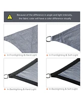 Simplie Fun 13' x 20' Rectangle Sun Shade Sail Canopy Outdoor Shade Sail Cloth for Patio Deck Yard with D-Rings and Rope Included - Gray