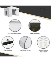 9.7' x 9.7' Pop Up Canopy with Sidewalls, Portable Canopy Tent with 2 Mesh Windows, Reflective Strips, Carry Bag for Events, Outdoor Party, Vendor Can