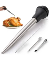 Zulay Kitchen Stainless Steel Turkey Baster Syringe with Silicone Suction Bulb