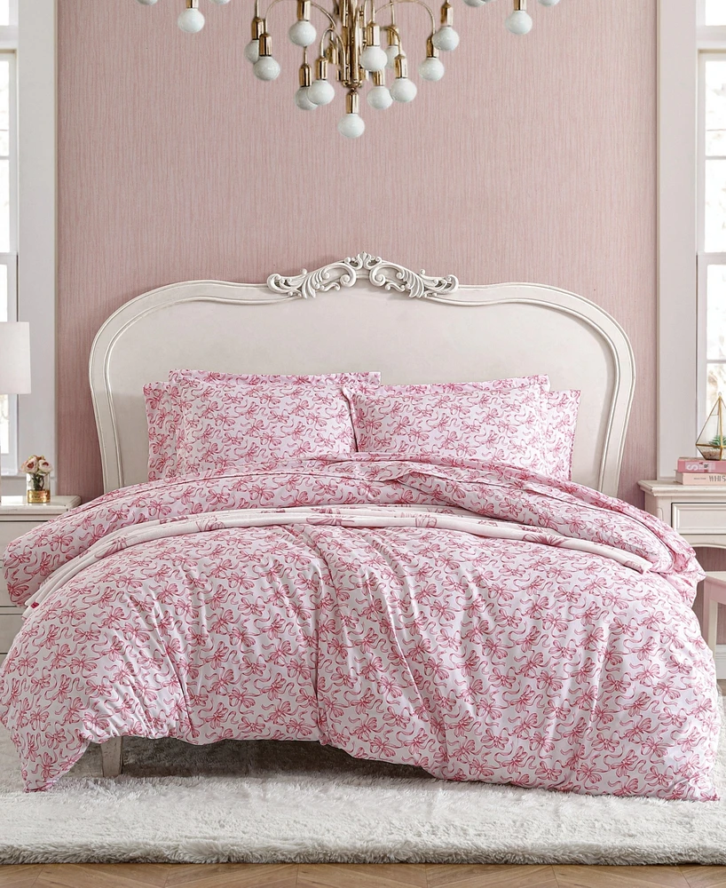 Betsey Johnson Ballet Bows Reversible 3-Pc. Duvet Cover Set