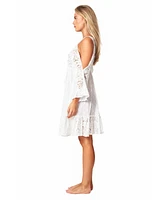 La Moda Clothing Women's Lace Open Shoulder Dress