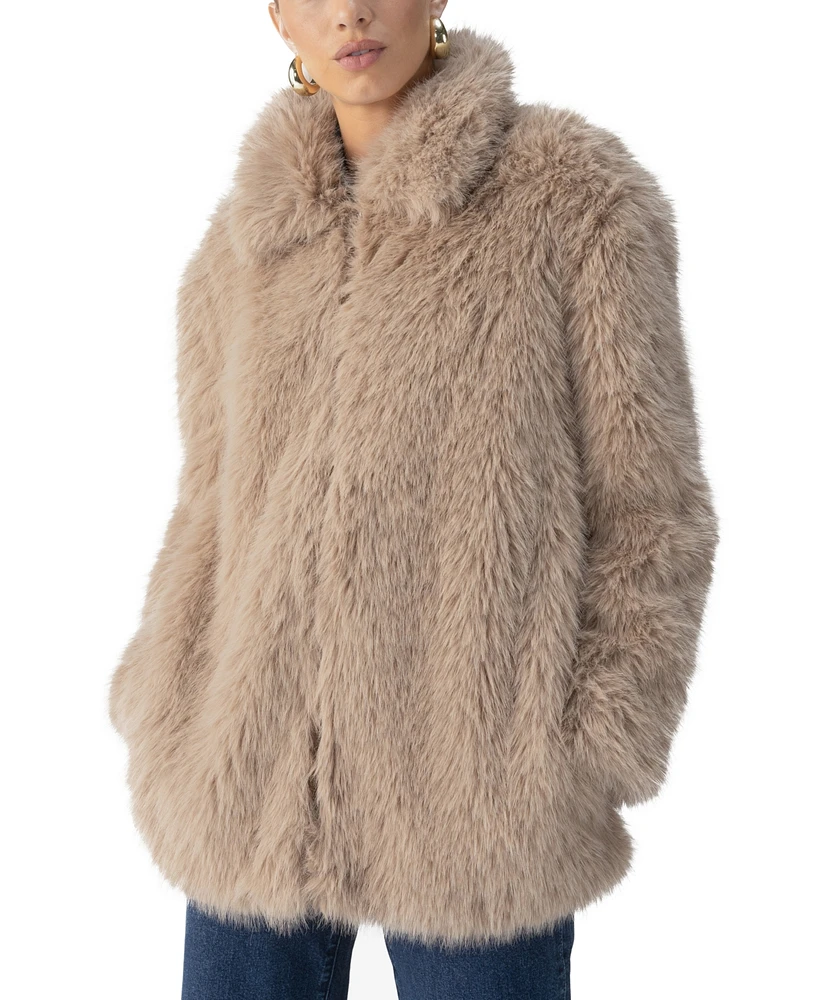 Sanctuary Women's Carmen Faux-Fur Spread-Collar Coat