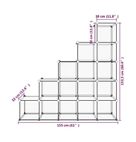 vidaXL Storage Cube Organizer with 15 Cubes Transparent Pp