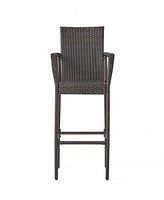 Simplie Fun Modern Faux Rattan Outdoor Barstools: Durable, Stylish, And Weather-Resistant