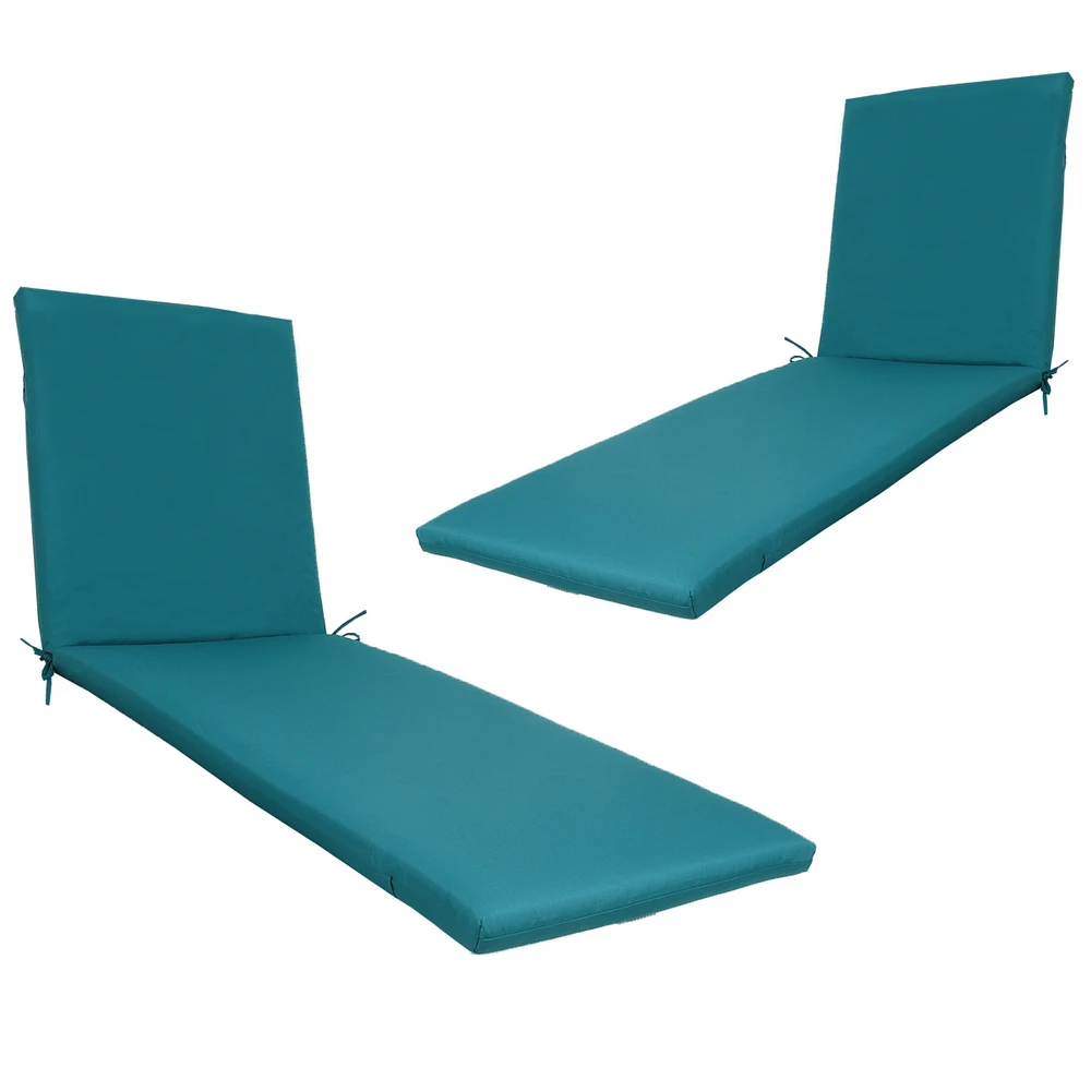 Streamdale Furniture 2PCS Set Outdoor Lounge Chair Cushion Replacement Patio Funiture Seat Cushion Chaise Lounge Cushion-blue