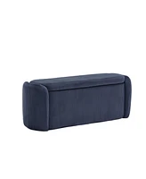 Streamdale Furniture Storage Ottoman, Bedroom End Bench, Upholstered Fabric Storage Ottoman with Safety Hinge, Entryway Padded Footstool, Ottoman Benc