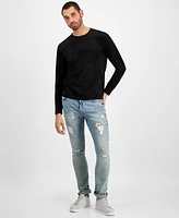 Guess Men's Garrett Relaxed-Fit Faux-Suede Long-Sleeve T-Shirt