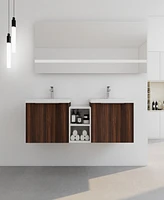 Eco-Friendly 60" Bathroom Vanity with Soft-Close Doors and Ample Storage