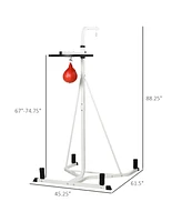 Simplie Fun 2 in 1 Punching Bag Stand, Adjustable Height Heavy Bag Stand with Weighted Base and Speed Bag, Freestanding for Home Gym