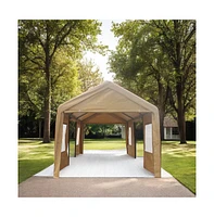 Slickblue Heavy-Duty Outdoor Portable Garage with Ventilated Canopy Carports for Durable Vehicle Protection