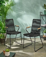 Streamdale Furniture Modern Rope Weave Outdoor Chairs With Iron Frames