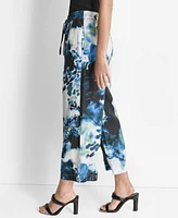 Dkny Women's Printed-Linen Pull-On Pants