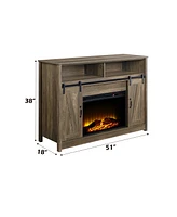 Streamdale Furniture Tobias Fireplace in Rustic Oak Finish