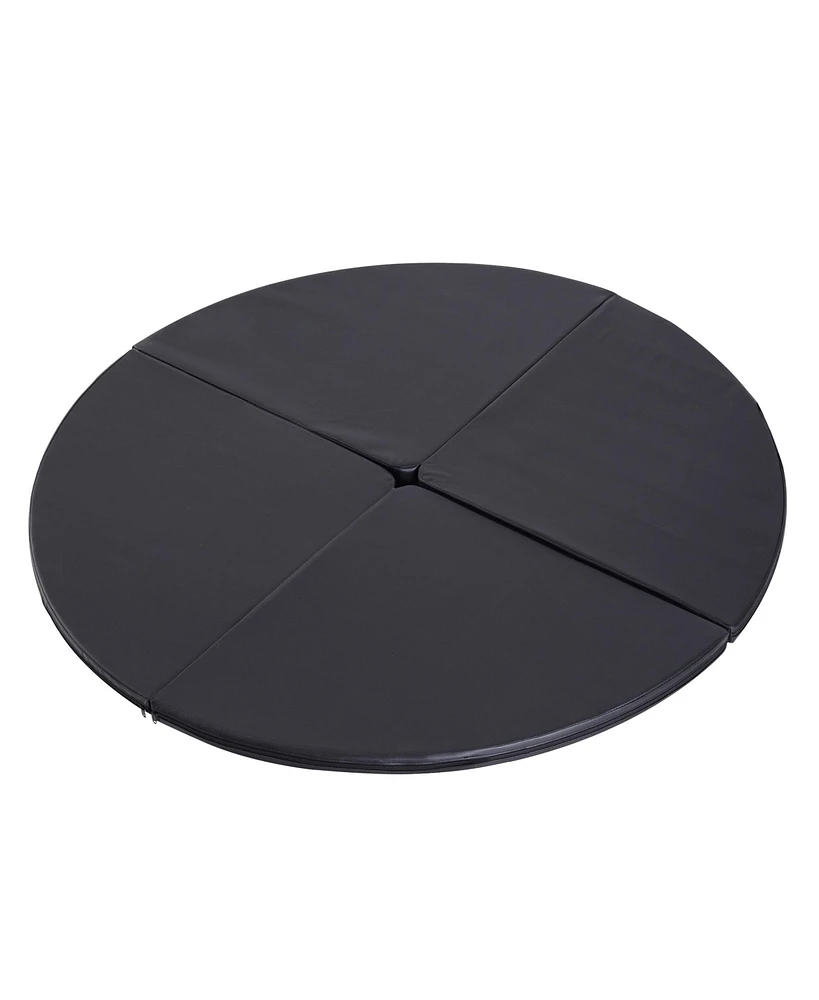 Pole Dance Mat, 2"T x 5'W Folding Pole Dance Mat for Home, Lightweight and Foldable, Black