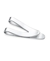 Bling Jewelry V-Shaped Large Wide Strong Simple Plain Money Clip Card Holder Father Stainless Steel