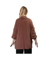 Plus Size Long Sleeves Open Front Cardigan