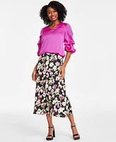 Vince Camuto Women's Floral-Print A-Line Midi Skirt