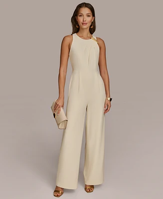 Donna Karan New York Women's Hardware-Trim Straight-Leg Jumpsuit