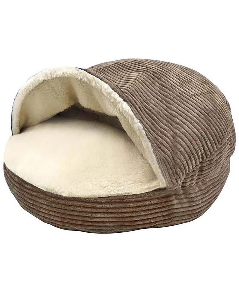 Details Cozy Pet Bed Cave, Hooded Dog Dome for Small Medium Dogs